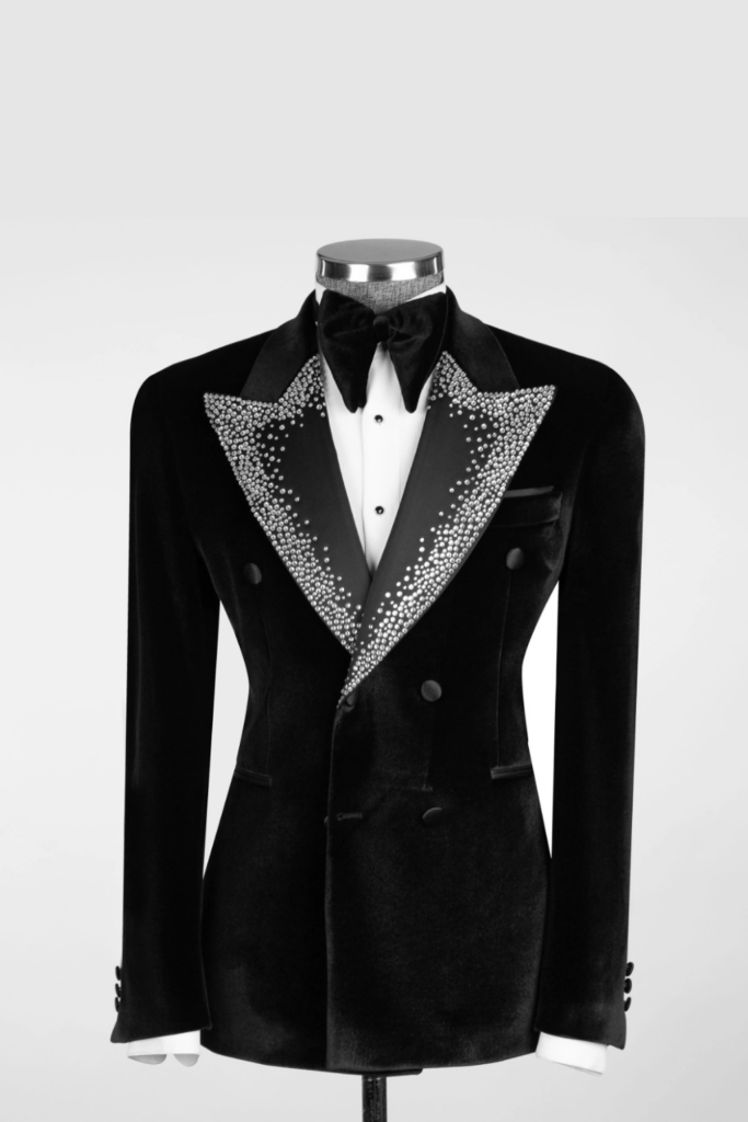 Midnight Majesty – Black Velvet Crystal Tuxedo